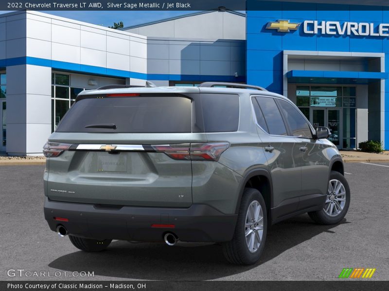 Silver Sage Metallic / Jet Black 2022 Chevrolet Traverse LT AWD