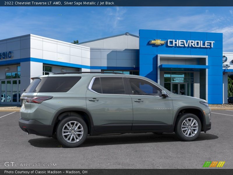 Silver Sage Metallic / Jet Black 2022 Chevrolet Traverse LT AWD