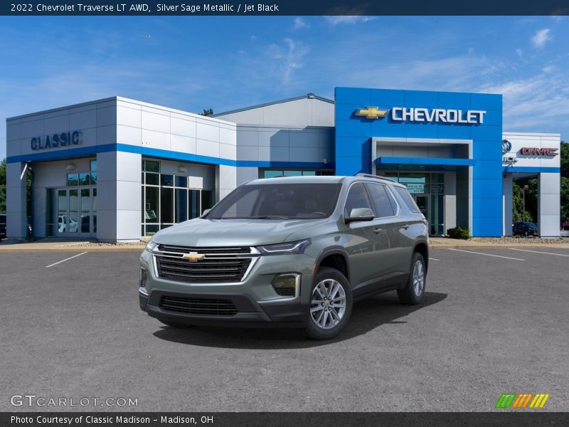 Silver Sage Metallic / Jet Black 2022 Chevrolet Traverse LT AWD