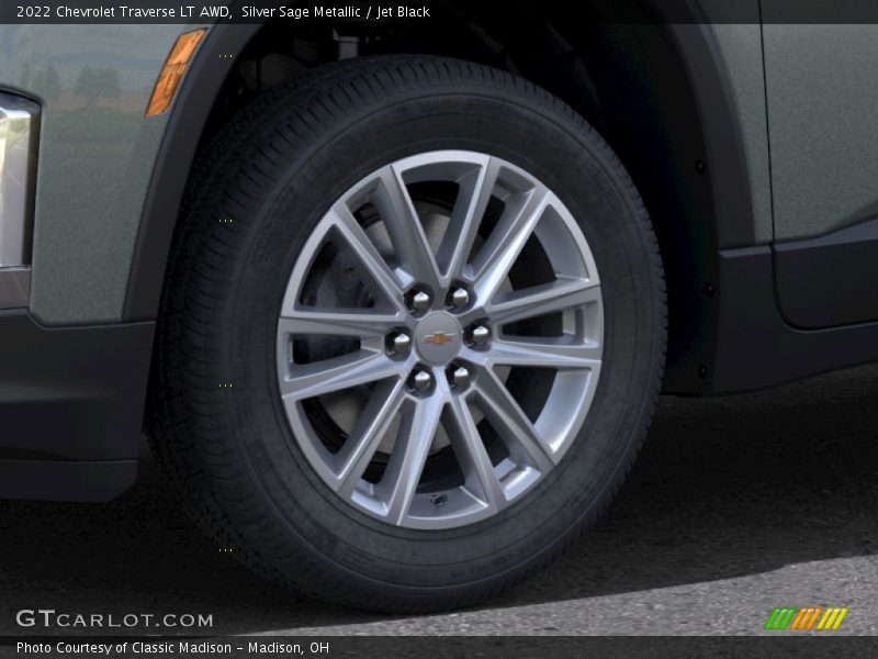 Silver Sage Metallic / Jet Black 2022 Chevrolet Traverse LT AWD