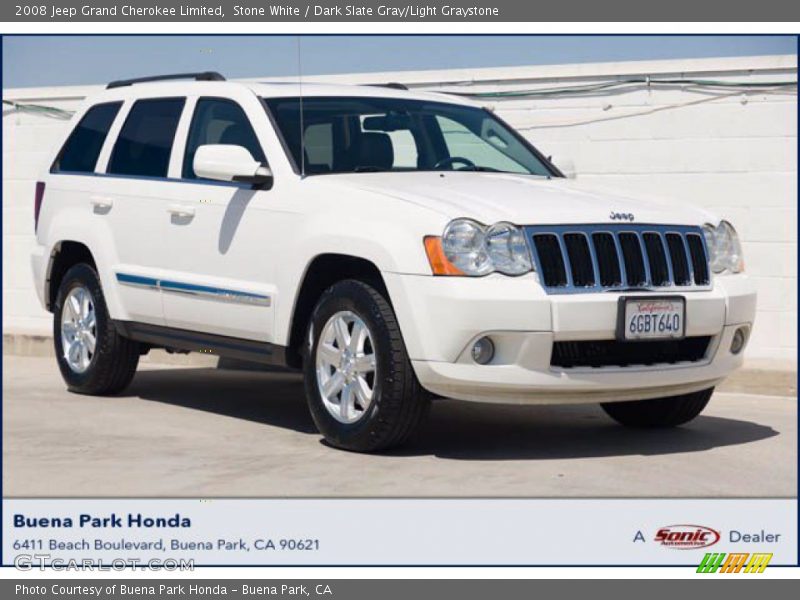 Stone White / Dark Slate Gray/Light Graystone 2008 Jeep Grand Cherokee Limited