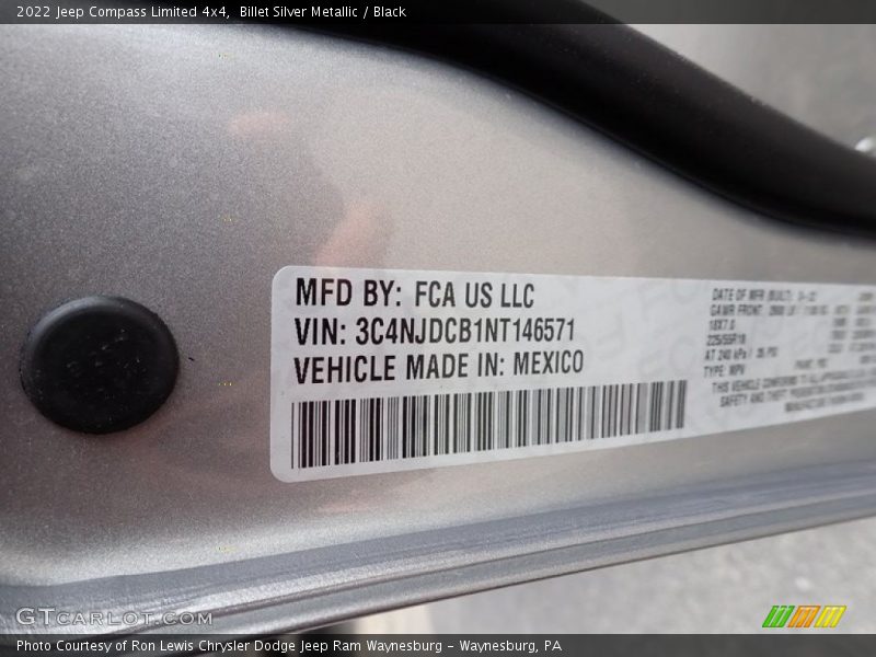 Billet Silver Metallic / Black 2022 Jeep Compass Limited 4x4