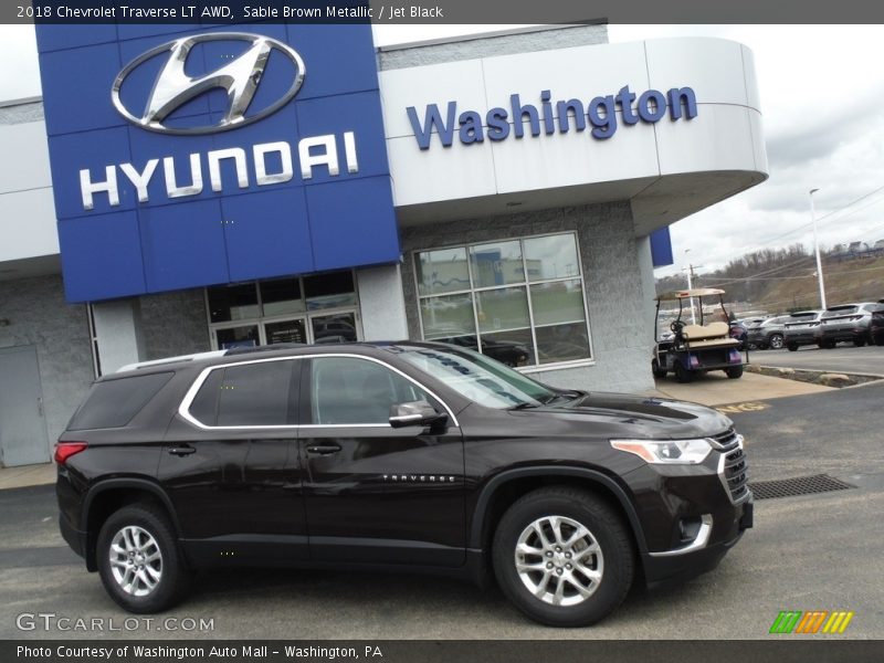 Sable Brown Metallic / Jet Black 2018 Chevrolet Traverse LT AWD
