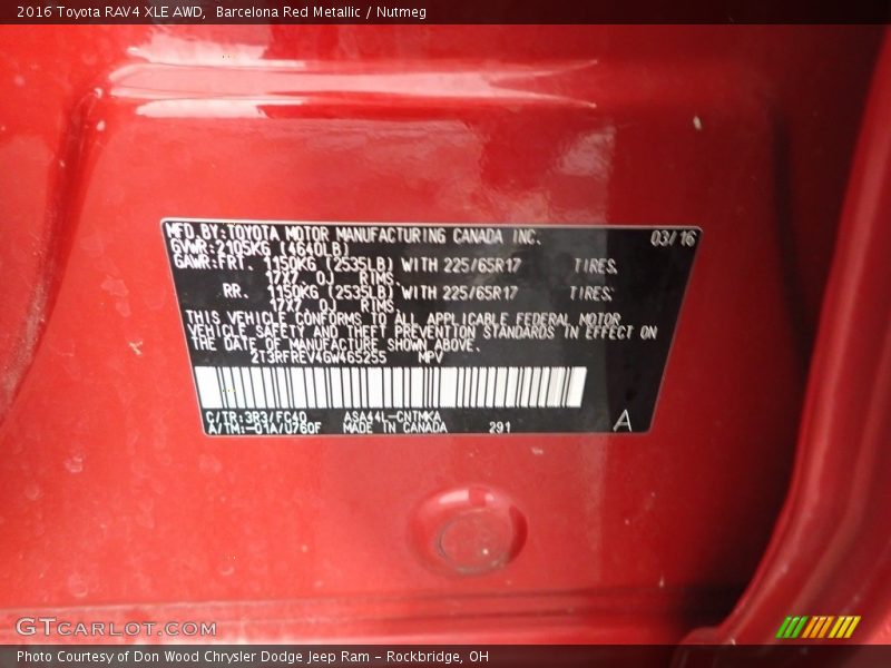 Barcelona Red Metallic / Nutmeg 2016 Toyota RAV4 XLE AWD