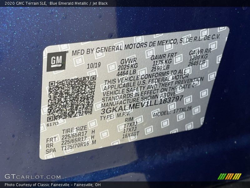 Blue Emerald Metallic / Jet Black 2020 GMC Terrain SLE