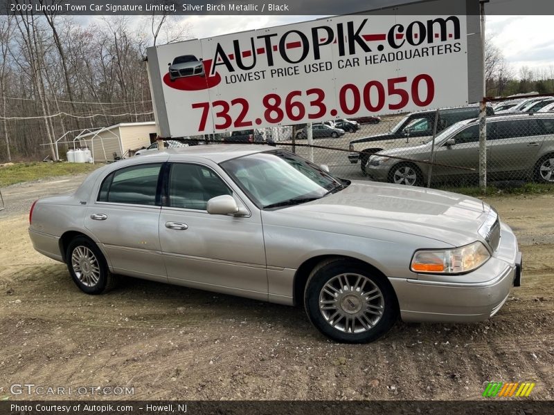 Silver Birch Metallic / Black 2009 Lincoln Town Car Signature Limited