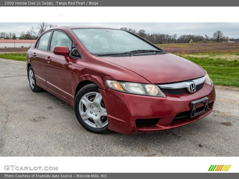 Tango Red Pearl / Beige 2009 Honda Civic LX Sedan