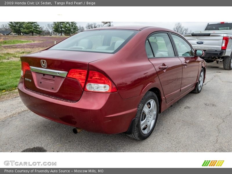 Tango Red Pearl / Beige 2009 Honda Civic LX Sedan