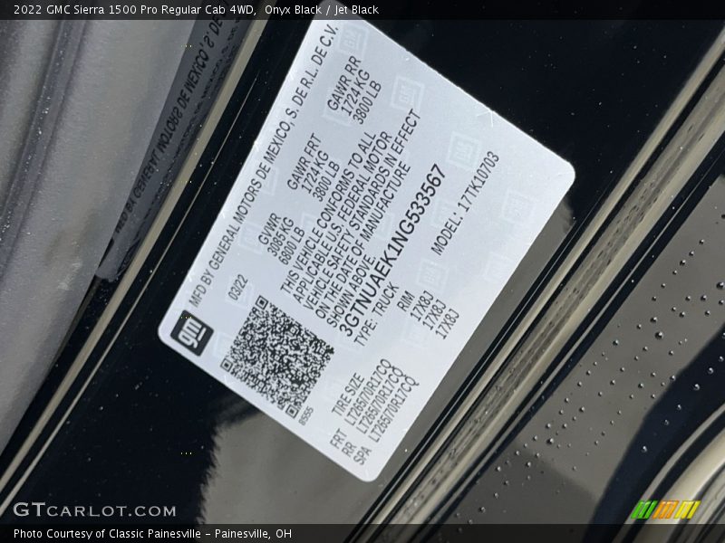 Onyx Black / Jet Black 2022 GMC Sierra 1500 Pro Regular Cab 4WD