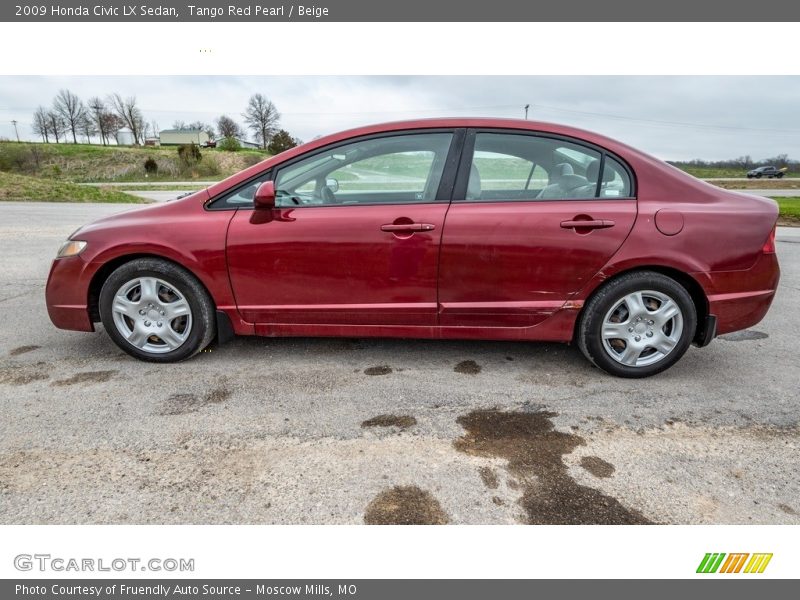 Tango Red Pearl / Beige 2009 Honda Civic LX Sedan