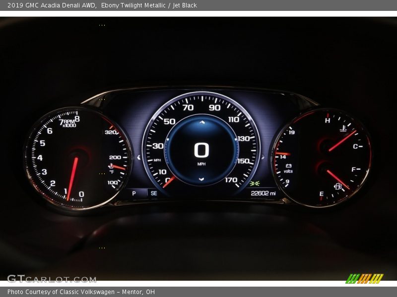 Ebony Twilight Metallic / Jet Black 2019 GMC Acadia Denali AWD