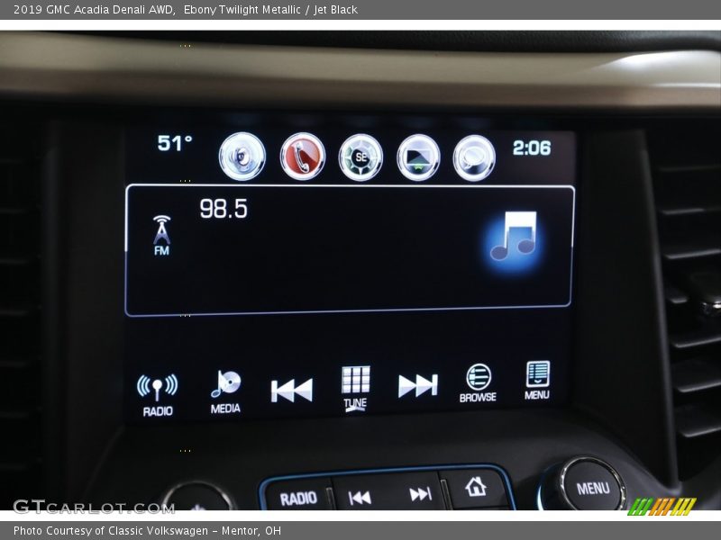 Ebony Twilight Metallic / Jet Black 2019 GMC Acadia Denali AWD