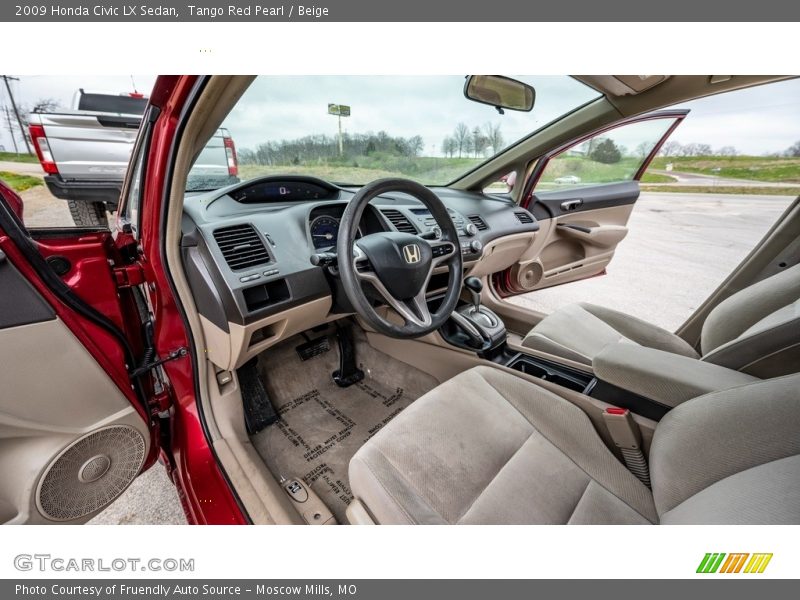 Tango Red Pearl / Beige 2009 Honda Civic LX Sedan