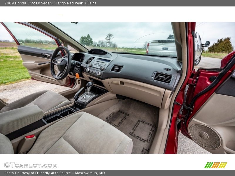 Tango Red Pearl / Beige 2009 Honda Civic LX Sedan