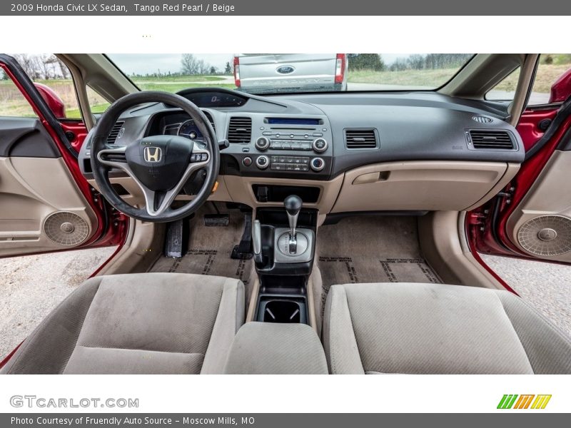 Tango Red Pearl / Beige 2009 Honda Civic LX Sedan