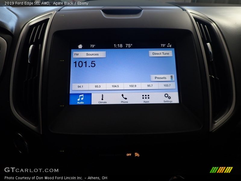 Agate Black / Ebony 2019 Ford Edge SEL AWD