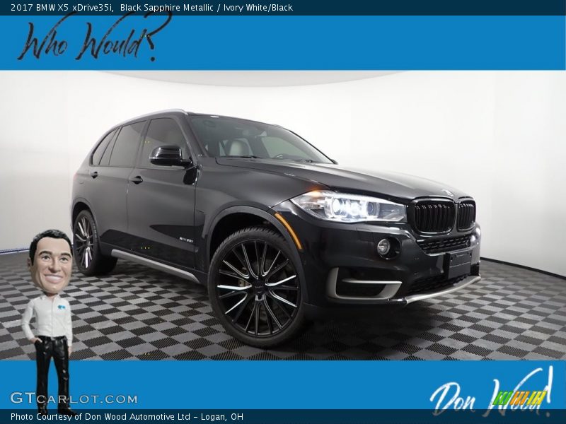 Black Sapphire Metallic / Ivory White/Black 2017 BMW X5 xDrive35i