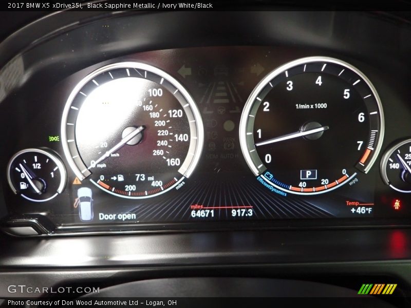 Black Sapphire Metallic / Ivory White/Black 2017 BMW X5 xDrive35i