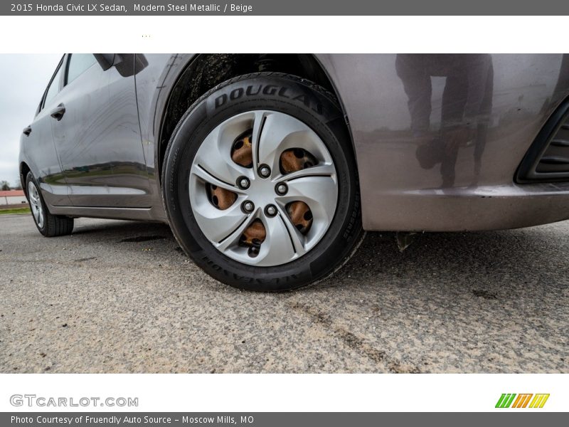 Modern Steel Metallic / Beige 2015 Honda Civic LX Sedan