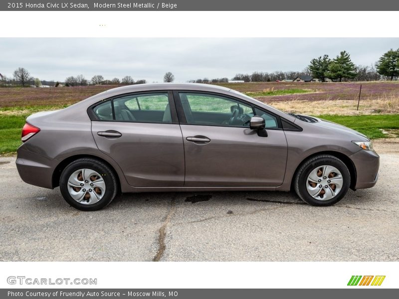 Modern Steel Metallic / Beige 2015 Honda Civic LX Sedan