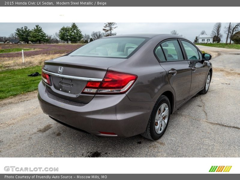 Modern Steel Metallic / Beige 2015 Honda Civic LX Sedan
