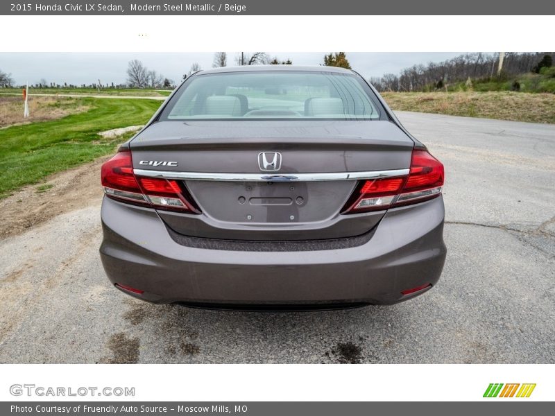 Modern Steel Metallic / Beige 2015 Honda Civic LX Sedan