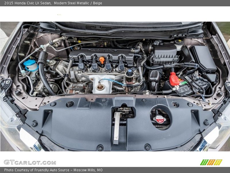 Modern Steel Metallic / Beige 2015 Honda Civic LX Sedan