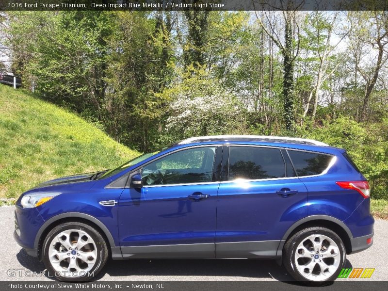 Deep Impact Blue Metallic / Medium Light Stone 2016 Ford Escape Titanium