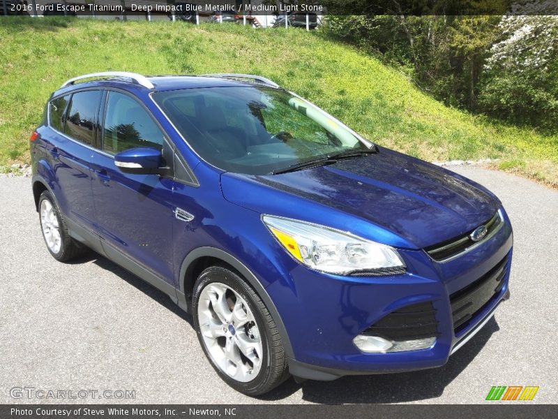 Deep Impact Blue Metallic / Medium Light Stone 2016 Ford Escape Titanium