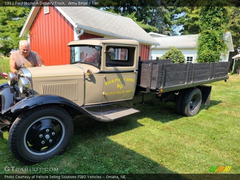 Army Beige / Tan 1931 Ford Model A Delivery Truck