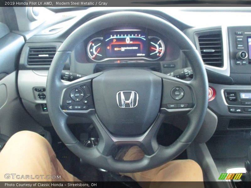 Modern Steel Metallic / Gray 2019 Honda Pilot LX AWD