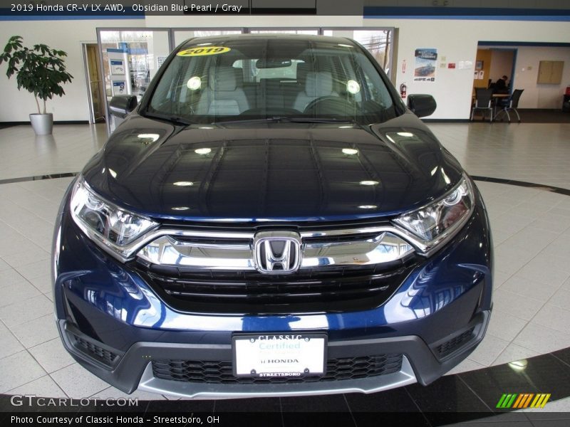 Obsidian Blue Pearl / Gray 2019 Honda CR-V LX AWD