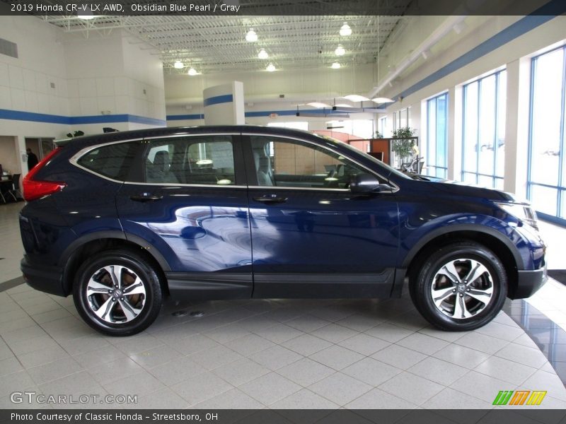 Obsidian Blue Pearl / Gray 2019 Honda CR-V LX AWD
