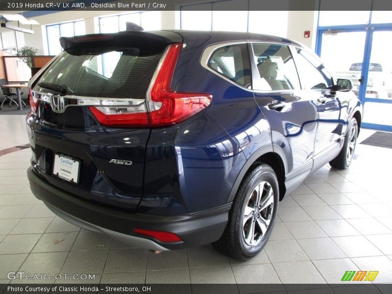 Obsidian Blue Pearl / Gray 2019 Honda CR-V LX AWD