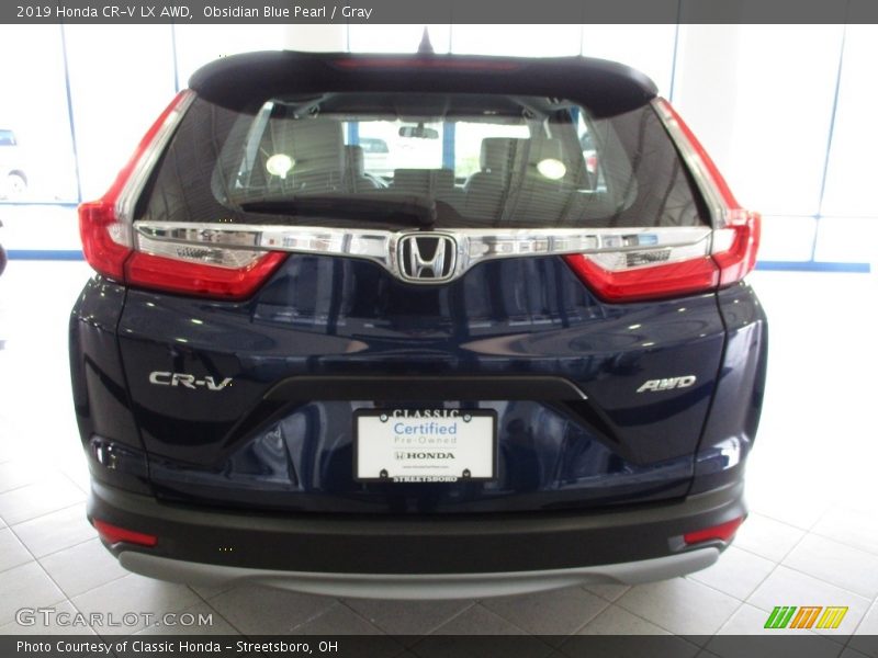 Obsidian Blue Pearl / Gray 2019 Honda CR-V LX AWD