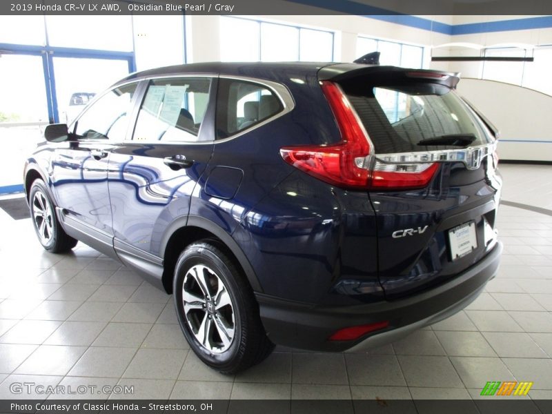 Obsidian Blue Pearl / Gray 2019 Honda CR-V LX AWD
