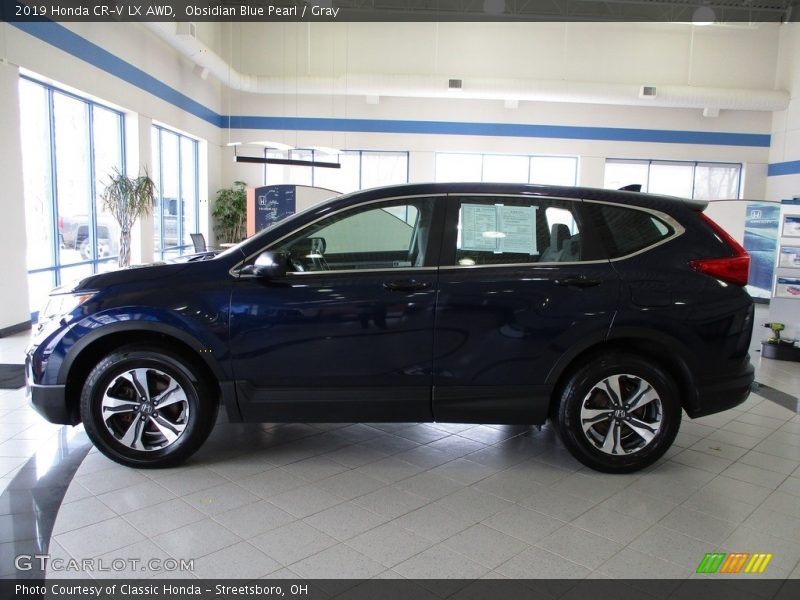 Obsidian Blue Pearl / Gray 2019 Honda CR-V LX AWD