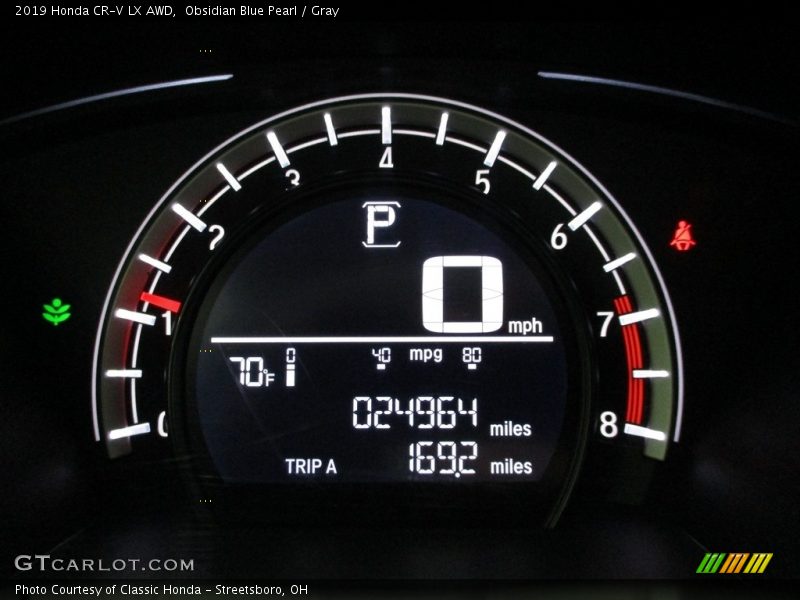 Obsidian Blue Pearl / Gray 2019 Honda CR-V LX AWD