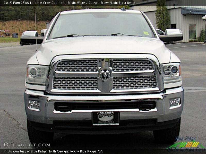 Bright White / Canyon Brown/Light Frost Beige 2015 Ram 2500 Laramie Crew Cab 4x4
