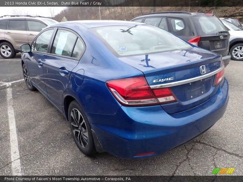 Dyno Blue Pearl / Gray 2013 Honda Civic EX-L Sedan