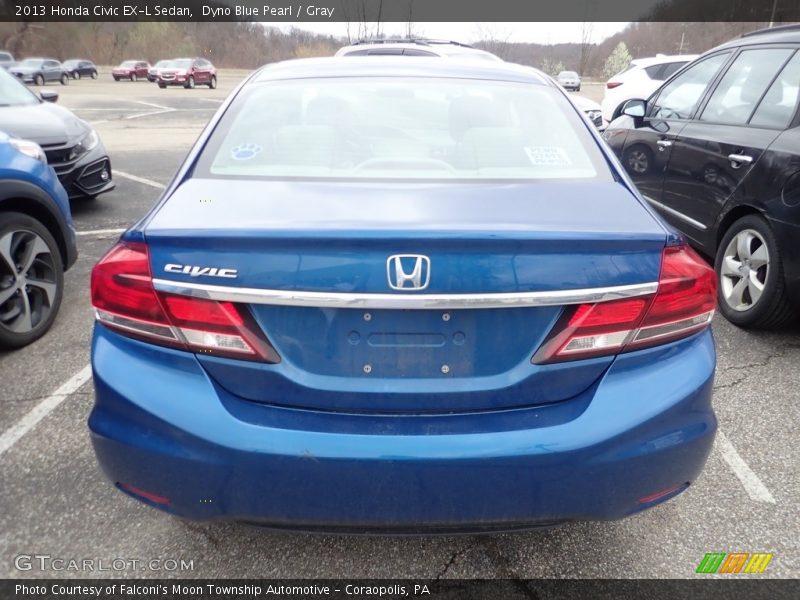 Dyno Blue Pearl / Gray 2013 Honda Civic EX-L Sedan