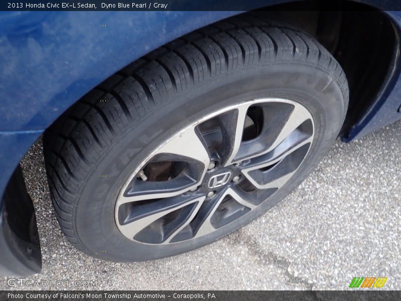 Dyno Blue Pearl / Gray 2013 Honda Civic EX-L Sedan