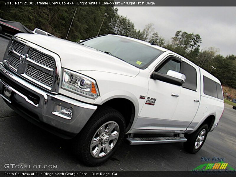 Bright White / Canyon Brown/Light Frost Beige 2015 Ram 2500 Laramie Crew Cab 4x4