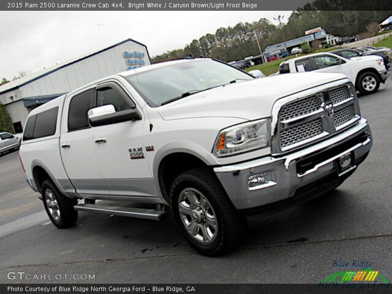 Bright White / Canyon Brown/Light Frost Beige 2015 Ram 2500 Laramie Crew Cab 4x4
