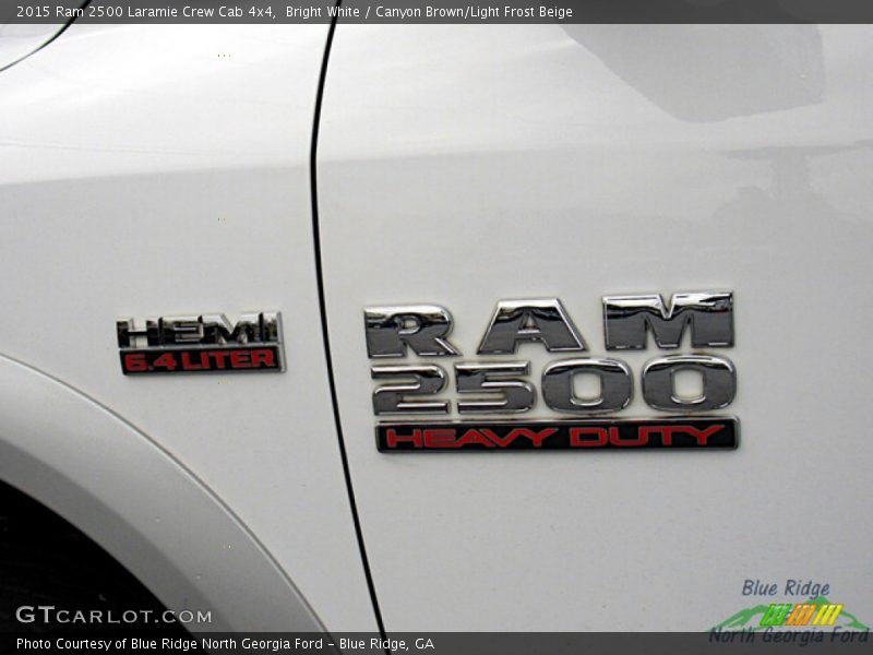 Bright White / Canyon Brown/Light Frost Beige 2015 Ram 2500 Laramie Crew Cab 4x4