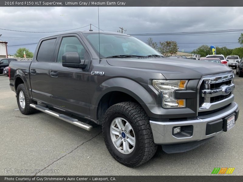 Lithium Gray / Medium Earth Gray 2016 Ford F150 XLT SuperCrew