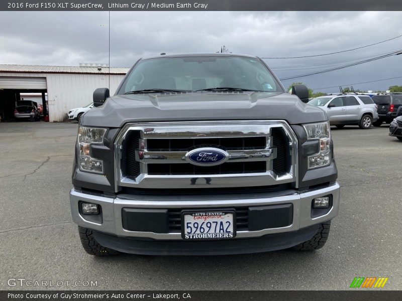 Lithium Gray / Medium Earth Gray 2016 Ford F150 XLT SuperCrew