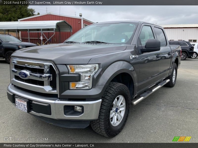 Lithium Gray / Medium Earth Gray 2016 Ford F150 XLT SuperCrew