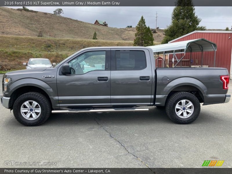 Lithium Gray / Medium Earth Gray 2016 Ford F150 XLT SuperCrew