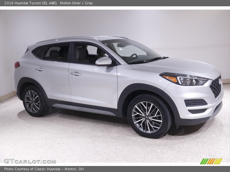 Molten Silver / Gray 2019 Hyundai Tucson SEL AWD